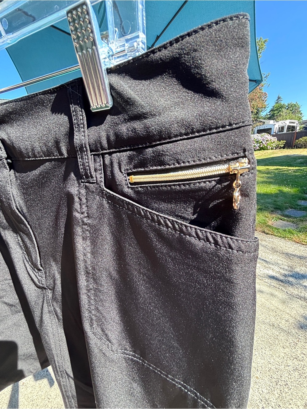 Daily Sports Born in Sweden Black Miracle Skort with Gold zipper/ buttons. - Picture 4 of 16